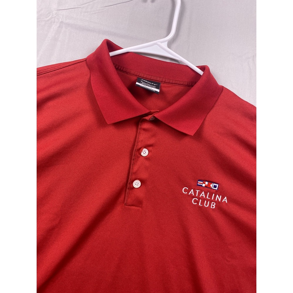 Nike Golf Dri-FIT Polo Shirt Mens XL Red Stretch Catalina Club Embroidered Sport